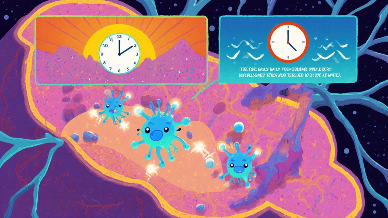 Cartoon brain cross‑section with glowing molecules activating dopamine receptors.
