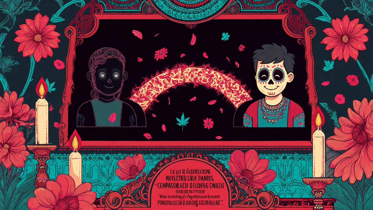 Patient’s journey from anxiety to calm through glowing petals and floral altars